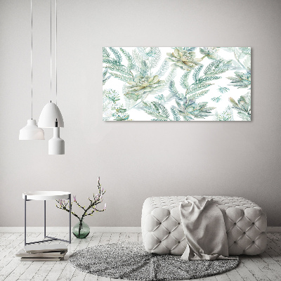 Canvas foto Bloemen en bladeren