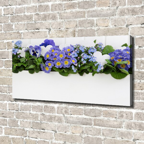 Schilderij op canvas Blauwe bloemen