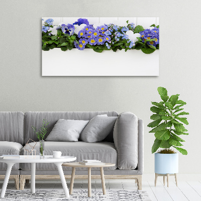 Schilderij op canvas Blauwe bloemen