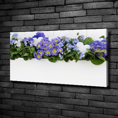 Schilderij op canvas Blauwe bloemen