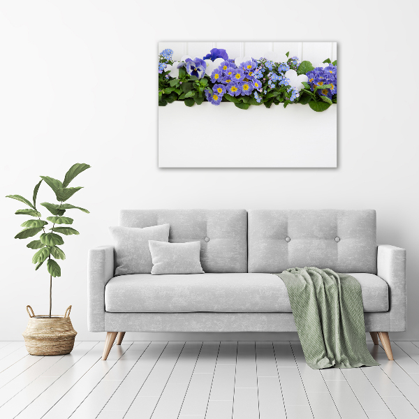 Schilderij op canvas Blauwe bloemen