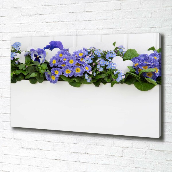 Schilderij op canvas Blauwe bloemen