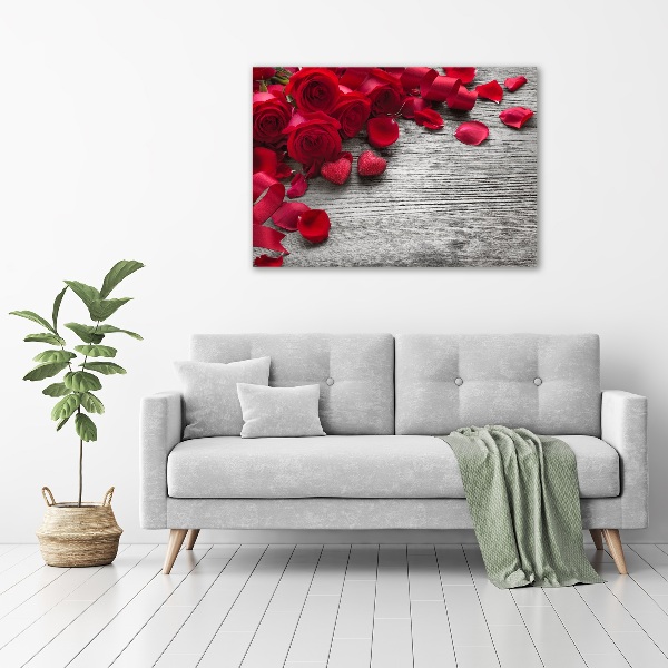 Foto canvas Rode rozen