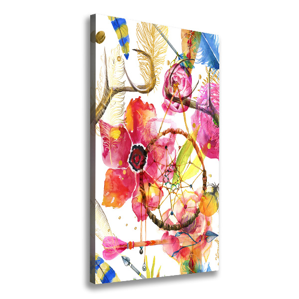 Verticaal schilderij op canvas Bloemen in boho-stijl