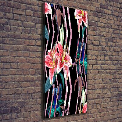 Verticale foto op canvas Lelies achtergrond