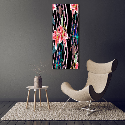 Verticale foto op canvas Lelies achtergrond