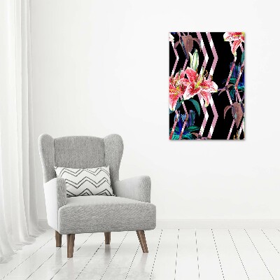 Verticale foto op canvas Lelies achtergrond