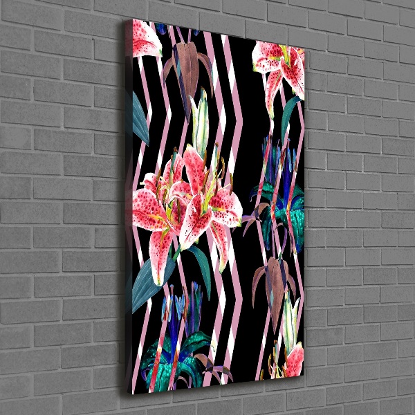 Verticale foto op canvas Lelies achtergrond