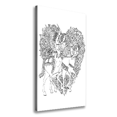 Verticale canvasfoto vrouw en man