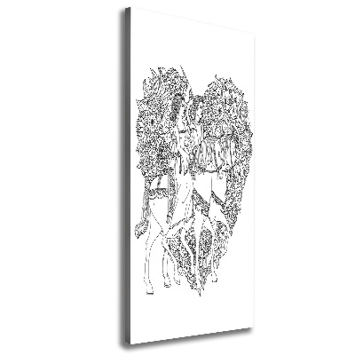 Verticale canvasfoto vrouw en man