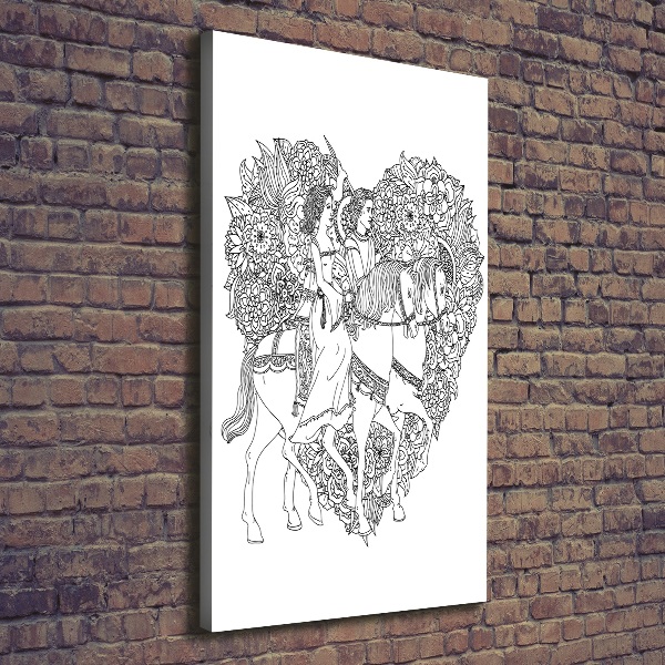 Verticale canvasfoto vrouw en man