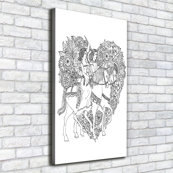 Verticale canvasfoto vrouw en man