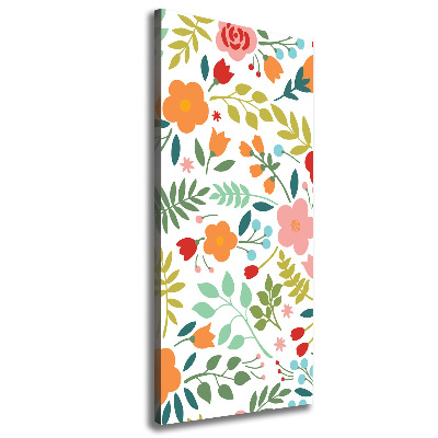 Verticaal schilderij op canvas Kleurrijke bloemen