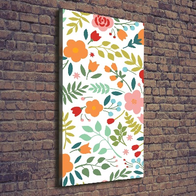 Verticaal schilderij op canvas Kleurrijke bloemen