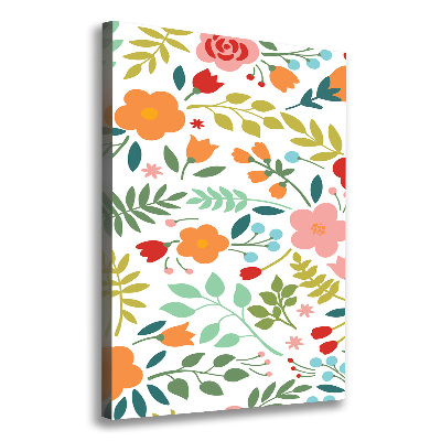 Verticaal schilderij op canvas Kleurrijke bloemen