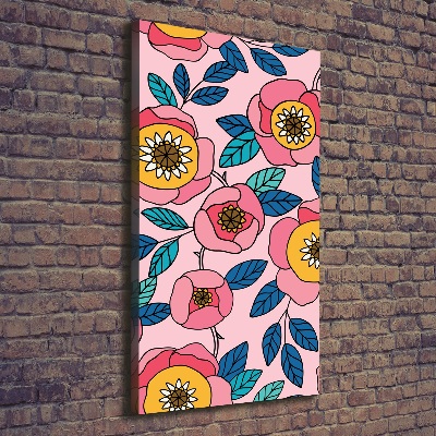 Verticale foto op canvas Kleurrijke bloemen