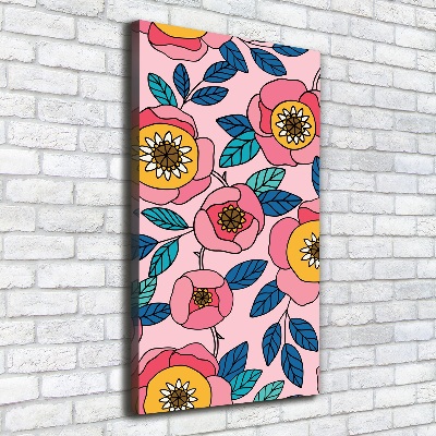 Verticale foto op canvas Kleurrijke bloemen