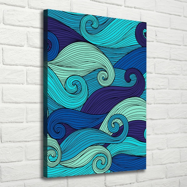 Verticaal canvasschilderij Abstracte golven