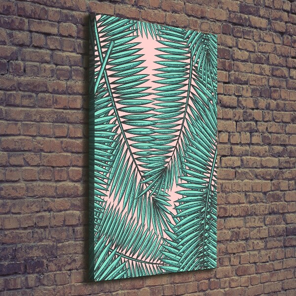 Verticaal canvasschilderij Palmbladeren