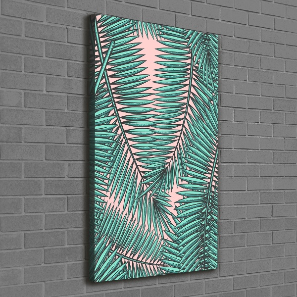 Verticaal canvasschilderij Palmbladeren