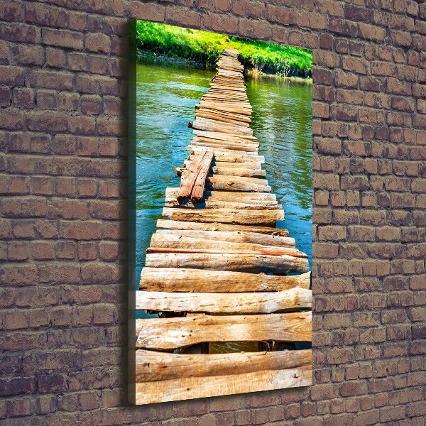 Verticale canvasfoto Houten brug