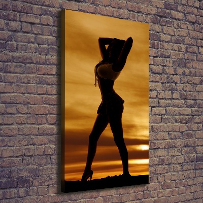 Verticaal canvasschilderij Korte rok