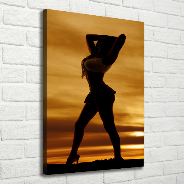 Verticaal canvasschilderij Korte rok