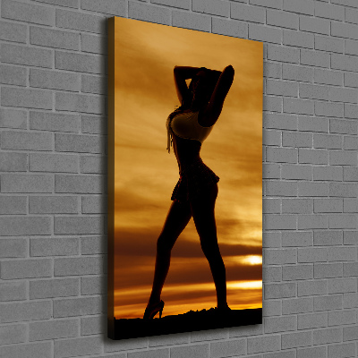 Verticaal canvasschilderij Korte rok