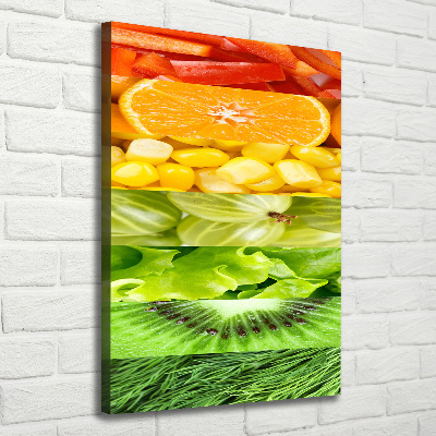 Verticaal canvasschilderij Fruit en groenten
