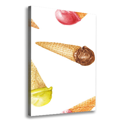 Verticale canvasfoto IJs in een wafelhoorntje