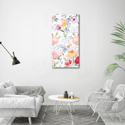 Verticaal canvasschilderij Klaprozen