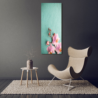 Verticale canvasfoto Roze orchidee