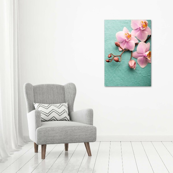 Verticale canvasfoto Roze orchidee