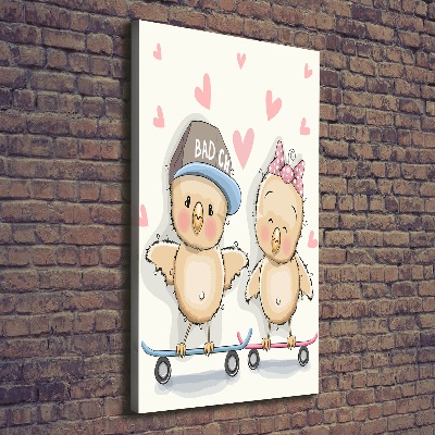 Verticale canvasfoto Skateboardkippen