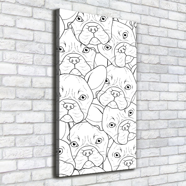 Verticale foto op canvas Franse bulldogs