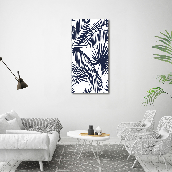 Verticaal schilderij op canvas Palmbladeren