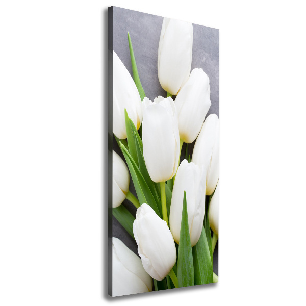 Verticale canvasfoto Witte tulpen
