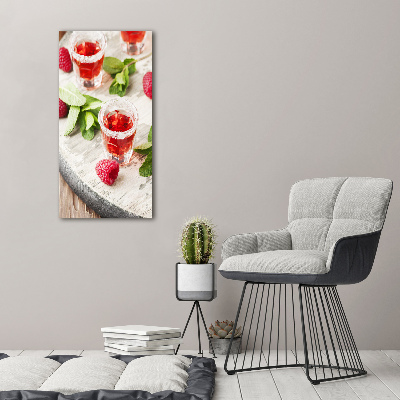 Verticale foto op canvas Frambozen en drankjes
