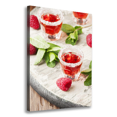 Verticale foto op canvas Frambozen en drankjes