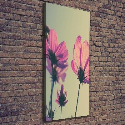 Verticale canvasfoto Roze bloemen