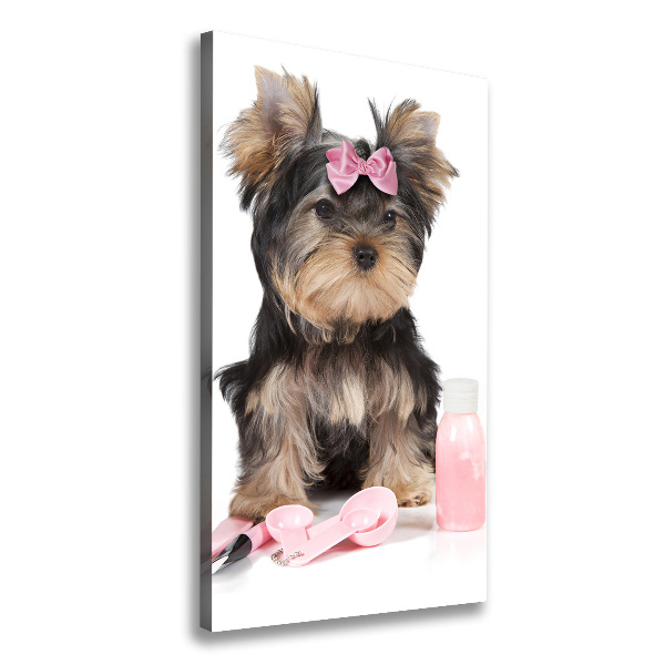 Verticaal canvasschilderij Yorkshire cosmetica