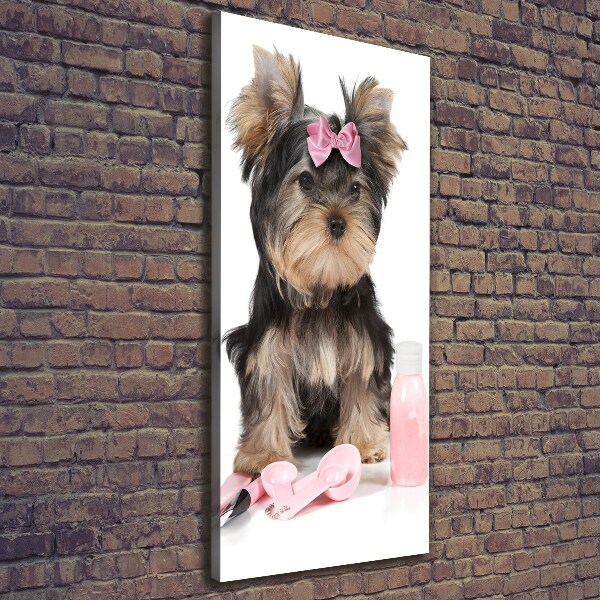 Verticaal canvasschilderij Yorkshire cosmetica