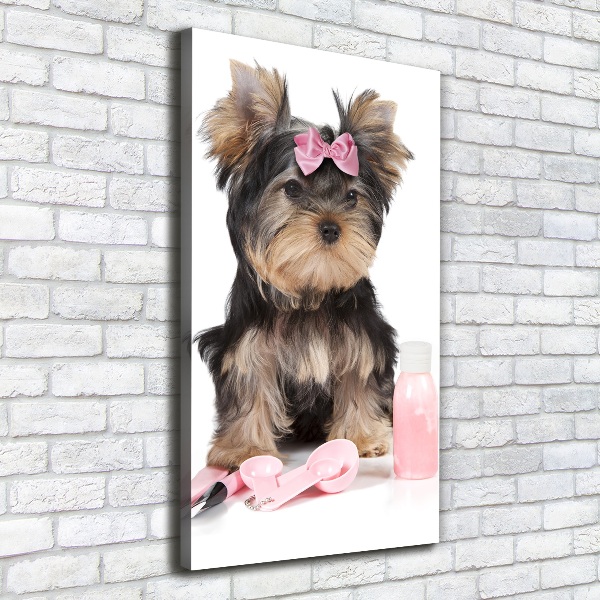 Verticaal canvasschilderij Yorkshire cosmetica