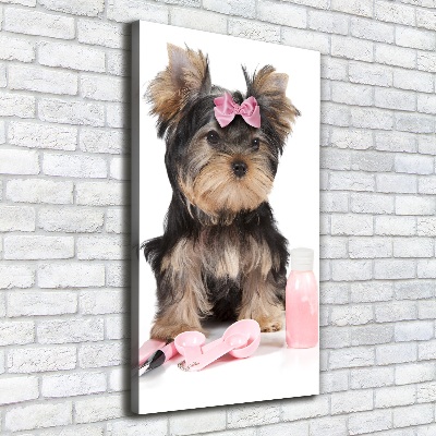 Verticaal canvasschilderij Yorkshire cosmetica