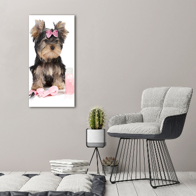 Verticaal canvasschilderij Yorkshire cosmetica