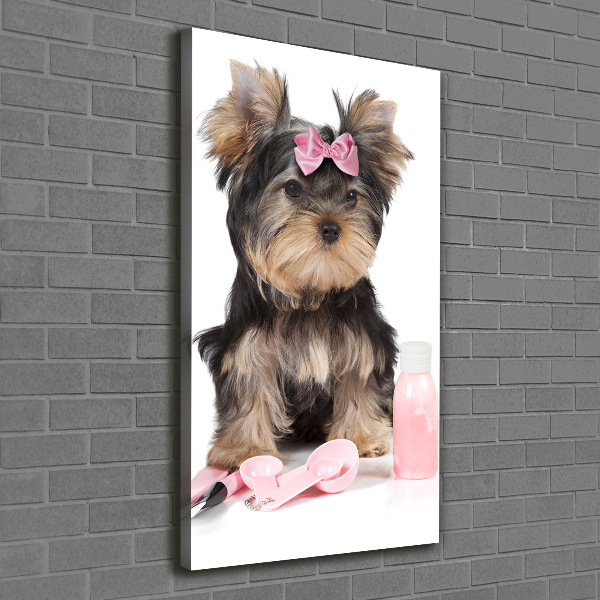 Verticaal canvasschilderij Yorkshire cosmetica