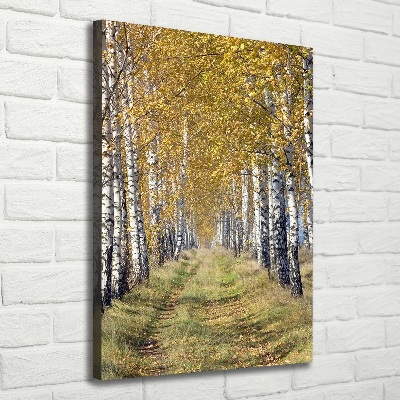 Verticaal canvasschilderij Berkenbos