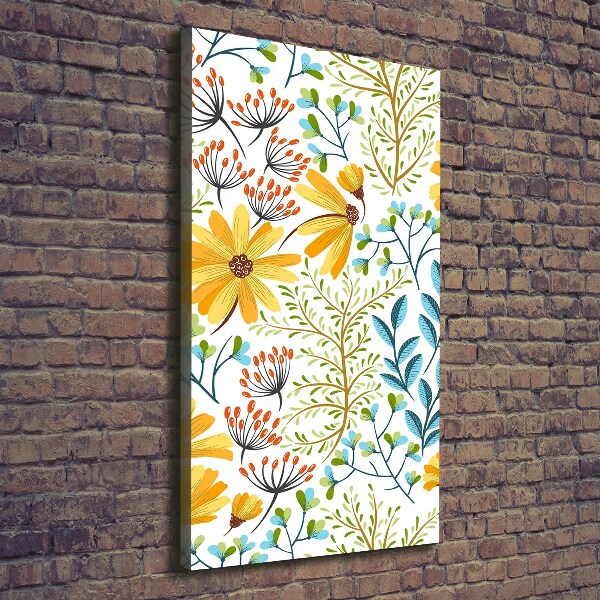 Verticale foto op canvas Wilde bloemen