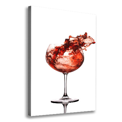 Verticaal schilderij op canvas Een glas wijn