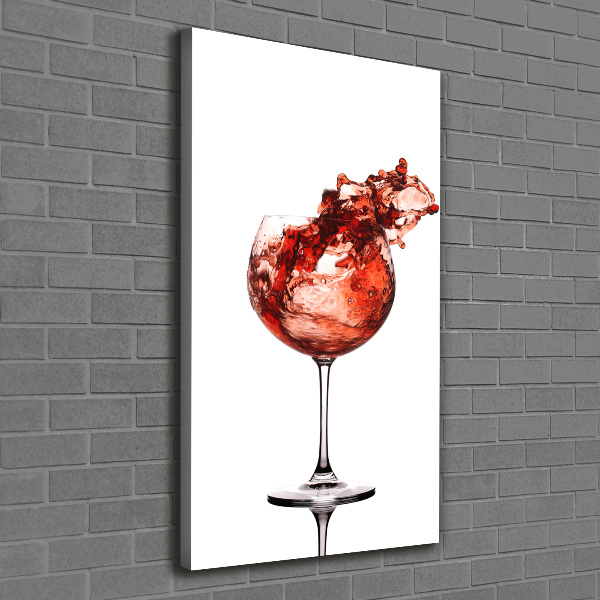 Verticaal schilderij op canvas Een glas wijn